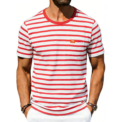Men’s Loose-Fit Retro Crew Neck T-Shirt – Casual Short Sleeve Pullover Tee