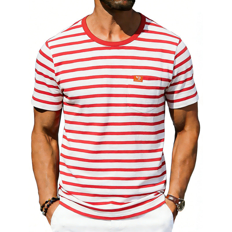 Men’s Loose-Fit Retro Crew Neck T-Shirt – Casual Short Sleeve Pullover Tee