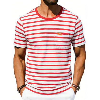 Men’s Loose-Fit Retro Crew Neck T-Shirt – Casual Short Sleeve Pullover Tee
