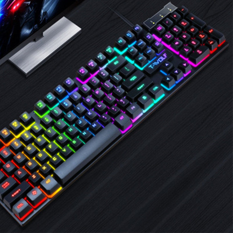 USB Luminous Wired Keyboard with Mouse