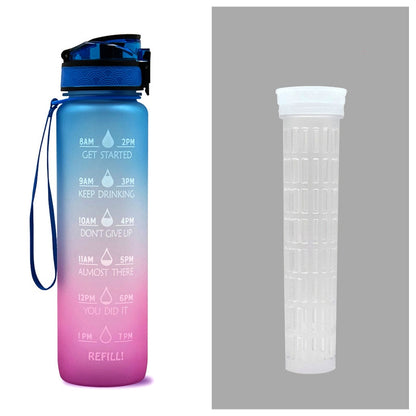 1L Motivational Water Bottle with Time Marker
