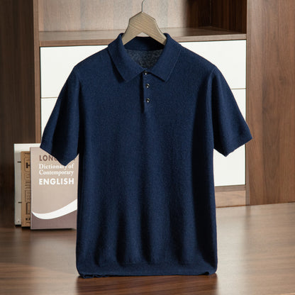 Men’s Loose-Fit Short Sleeve Sweater – Casual Business-Casual Undershirt
