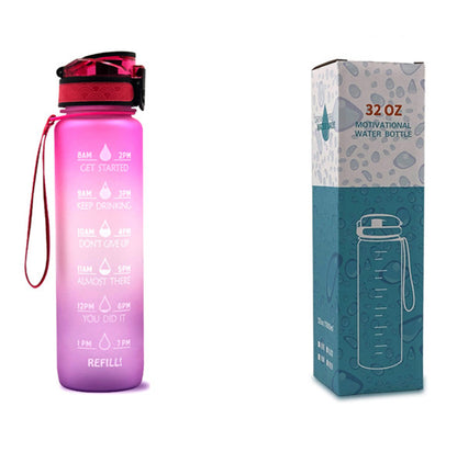 1L Motivational Water Bottle with Time Marker