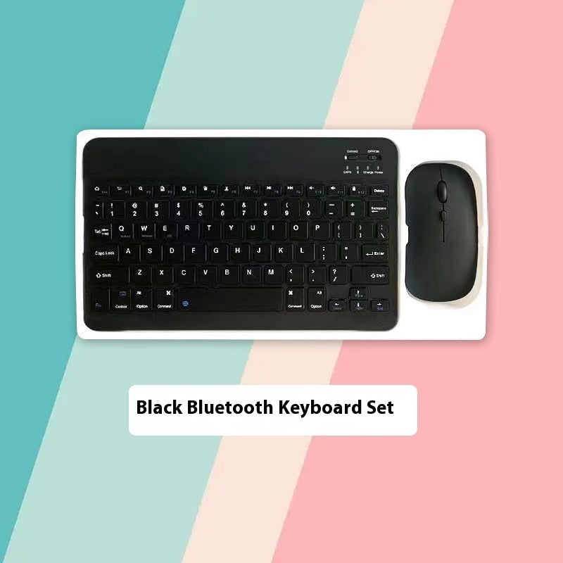 Creative Solid Color Bluetooth Keyboard and Mouse Set – 10-Inch Wireless Keyboard Combo