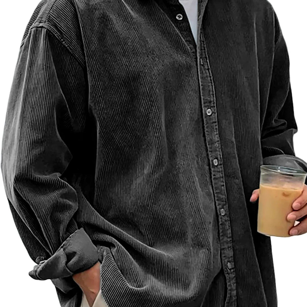 Casual Loose Men's Autumn And Winter Thick Shirt Jacket