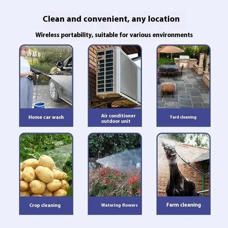 Wireless Lithium Battery Car Washing Gun Portable High Voltage