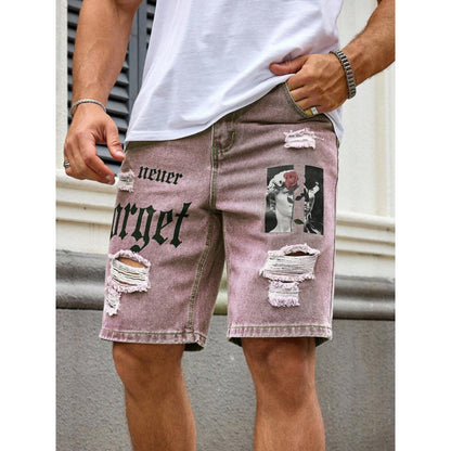 Men's Letter Printed Old Cowboy Shorts