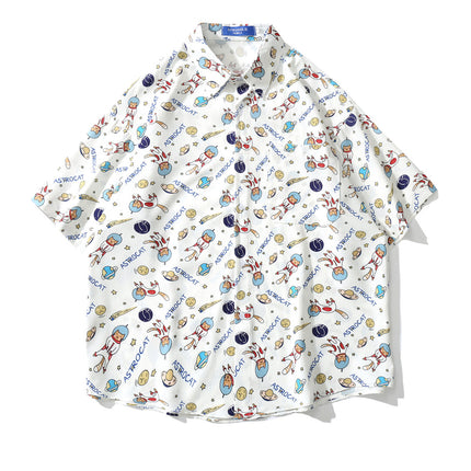 Unisex Full Print Cartoon Short Sleeve Shirt – Funny Graphic Casual Tee for Men & Women