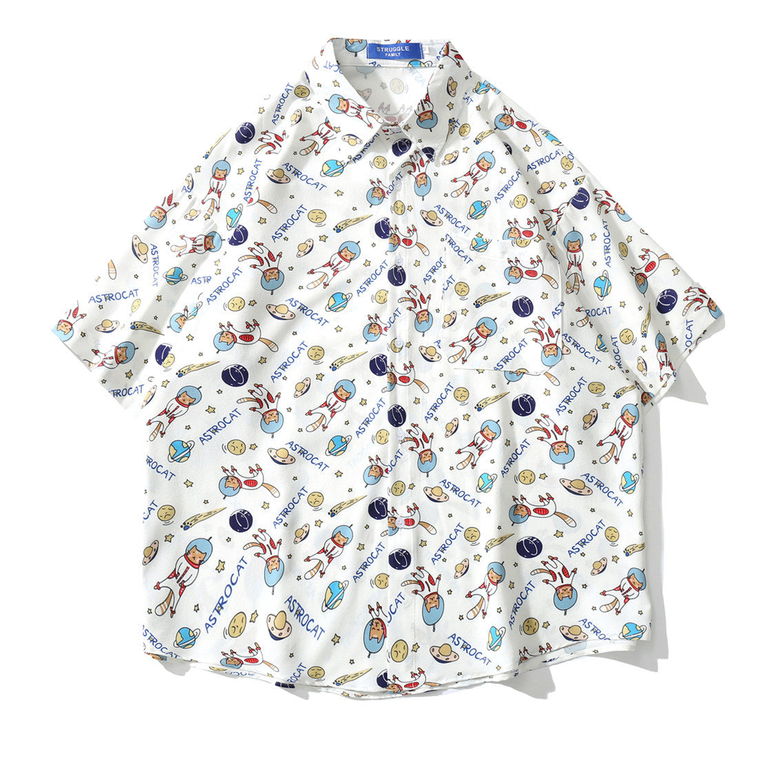 Unisex Full Print Cartoon Short Sleeve Shirt – Funny Graphic Casual Tee for Men & Women