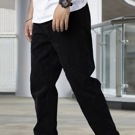 Men's Black Simple All-matching Jeans