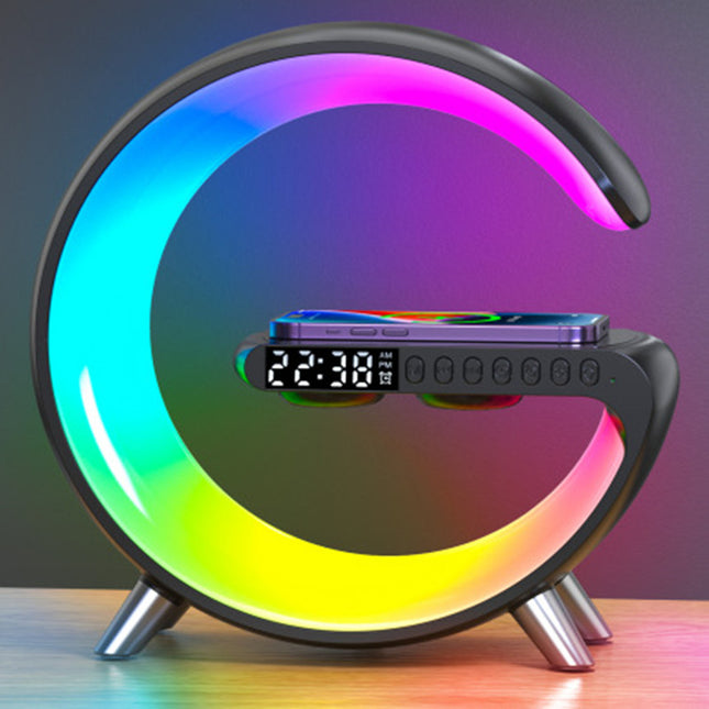 Smart G-Shape LED Lamp with Bluetooth Speaker & Wireless Charger
