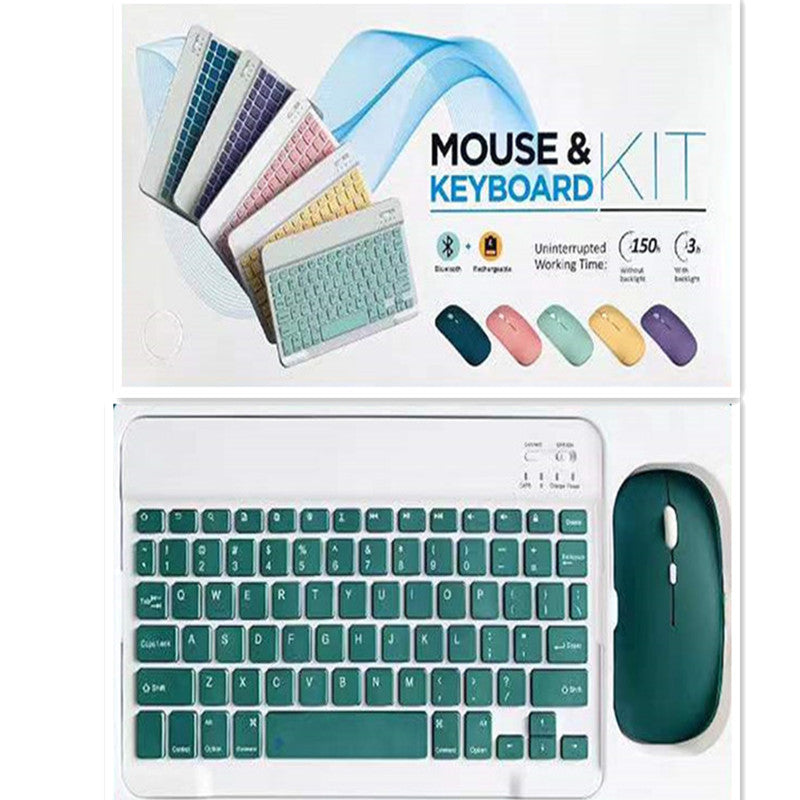 Creative Solid Color Bluetooth Keyboard and Mouse Set – 10-Inch Wireless Keyboard Combo