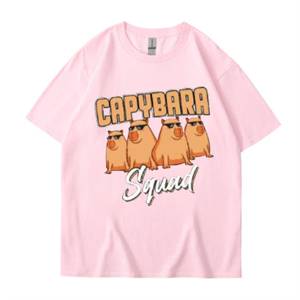 Harajuku Cartoon Print Cotton T-Shirt – Summer Casual Loose Fit Short Sleeve Tee for Men & Women