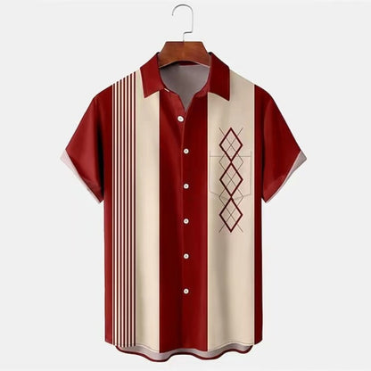 Men’s Plus Size Slim Fit Floral 3D Printed Short Sleeve Shirt – Casual Beach Tee