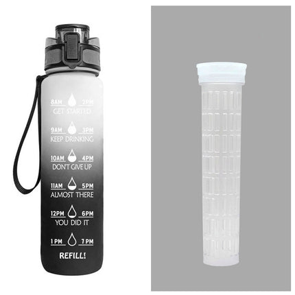 1L Motivational Water Bottle with Time Marker