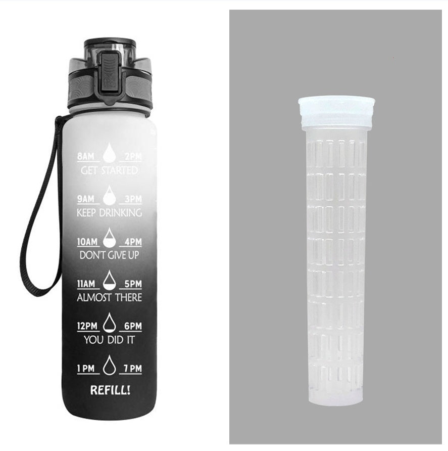 1L Motivational Water Bottle with Time Marker