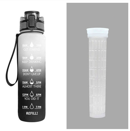 1L Motivational Water Bottle with Time Marker