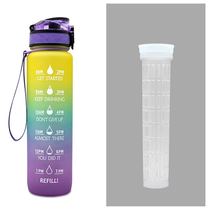 1L Motivational Water Bottle with Time Marker