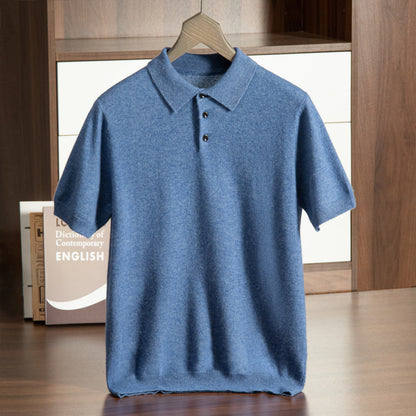 Men’s Loose-Fit Short Sleeve Sweater – Casual Business-Casual Undershirt