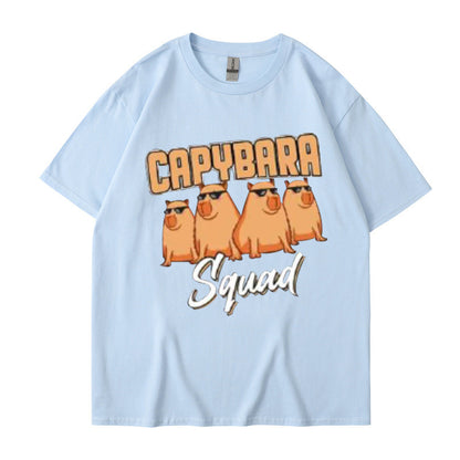 Harajuku Cartoon Print Cotton T-Shirt – Summer Casual Loose Fit Short Sleeve Tee for Men & Women