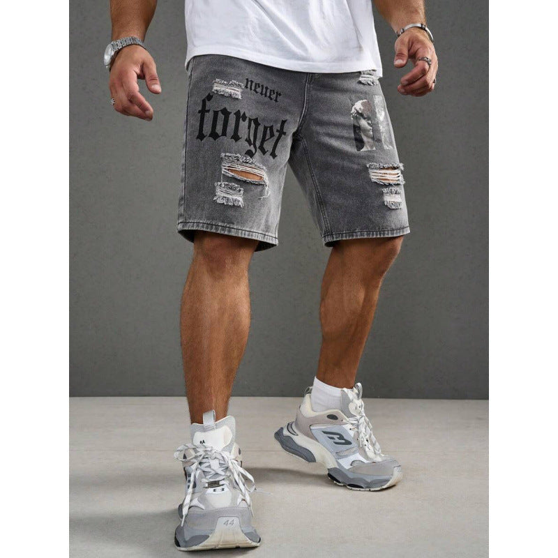 Men's Letter Printed Old Cowboy Shorts