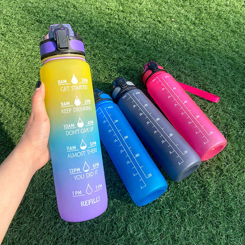 1L Motivational Water Bottle with Time Marker