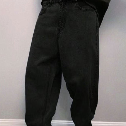 Men's Non-elastic Button Waist Casual Jeans