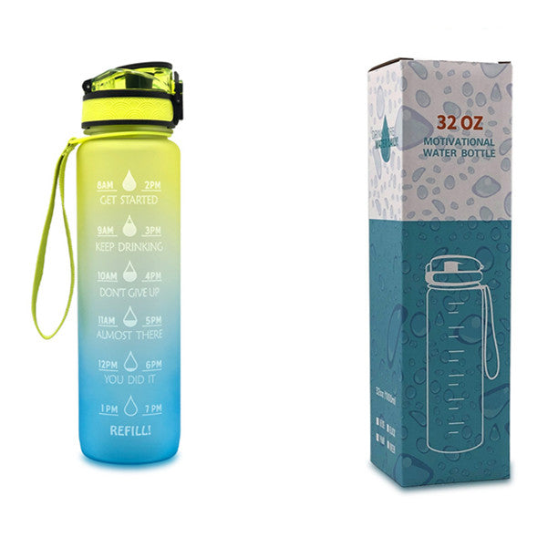 1L Motivational Water Bottle with Time Marker