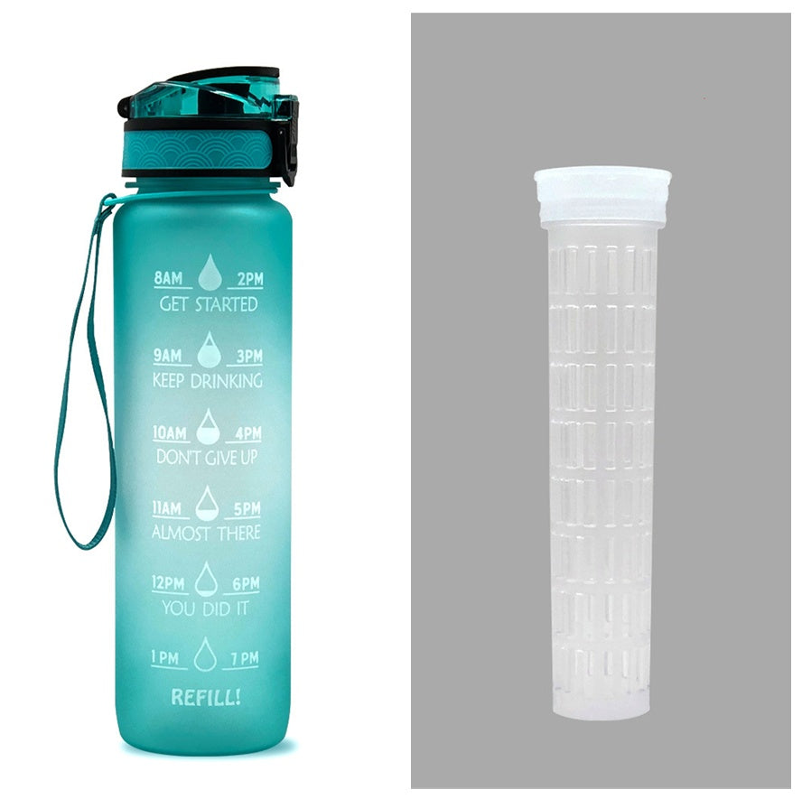 1L Motivational Water Bottle with Time Marker