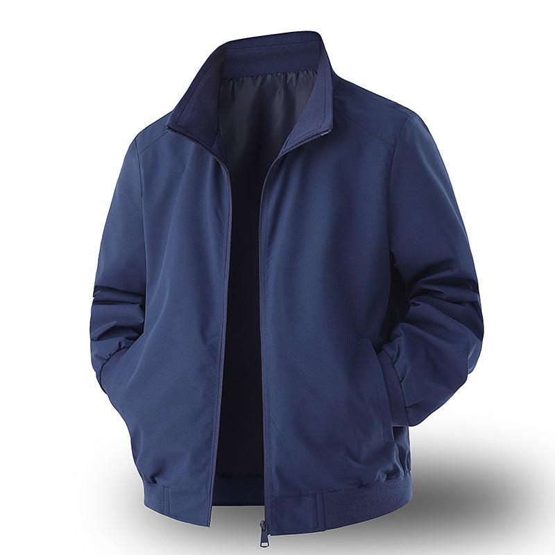 Men’s Spring Casual Jacket – Basic & Trendy Long Sleeve Outerwear with Side Pockets