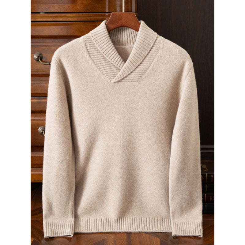 Men's Casual Fashion Collar Wool Pullover Sweater
