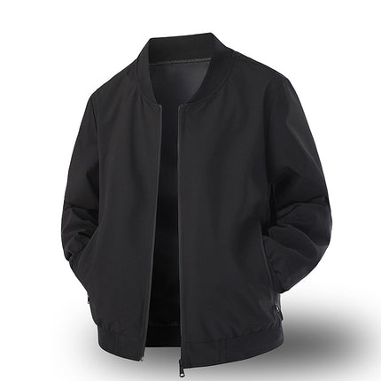 Men’s Spring Casual Jacket – Basic & Trendy Long Sleeve Outerwear with Side Pockets