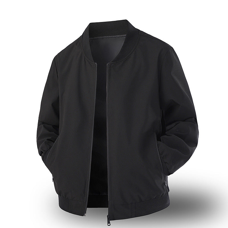 Men’s Spring Casual Jacket – Basic & Trendy Long Sleeve Outerwear with Side Pockets