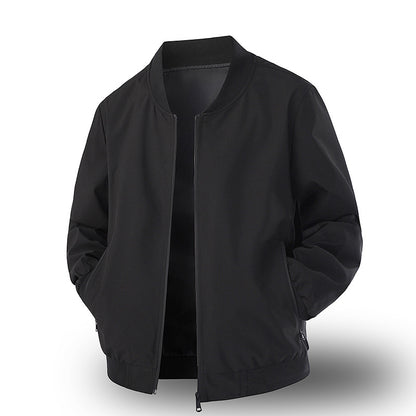 Men’s Spring Casual Jacket – Basic & Trendy Long Sleeve Outerwear with Side Pockets