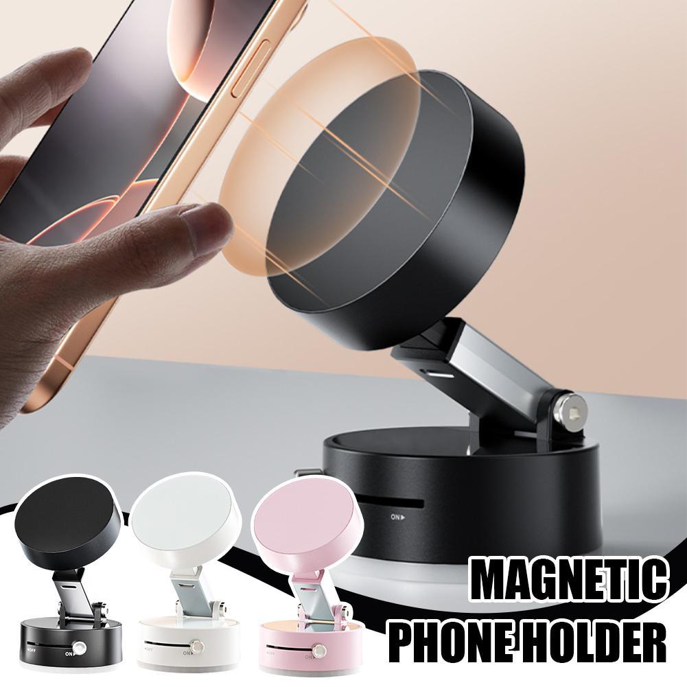 Foldable Magnetic Car Phone Holder – Vacuum Suction Cup Dashboard Mount for Hands-Free Navigation & Smartphones