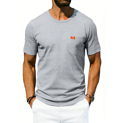 Men’s Loose-Fit Retro Crew Neck T-Shirt – Casual Short Sleeve Pullover Tee