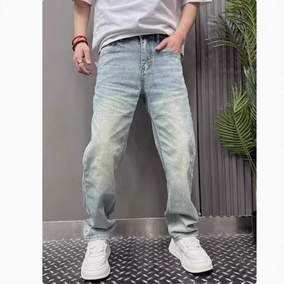 Light Blue Casual Stretch Stylish Versatile Straight Slim Pants