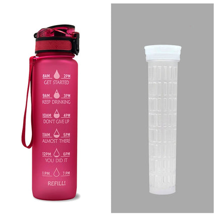 1L Motivational Water Bottle with Time Marker