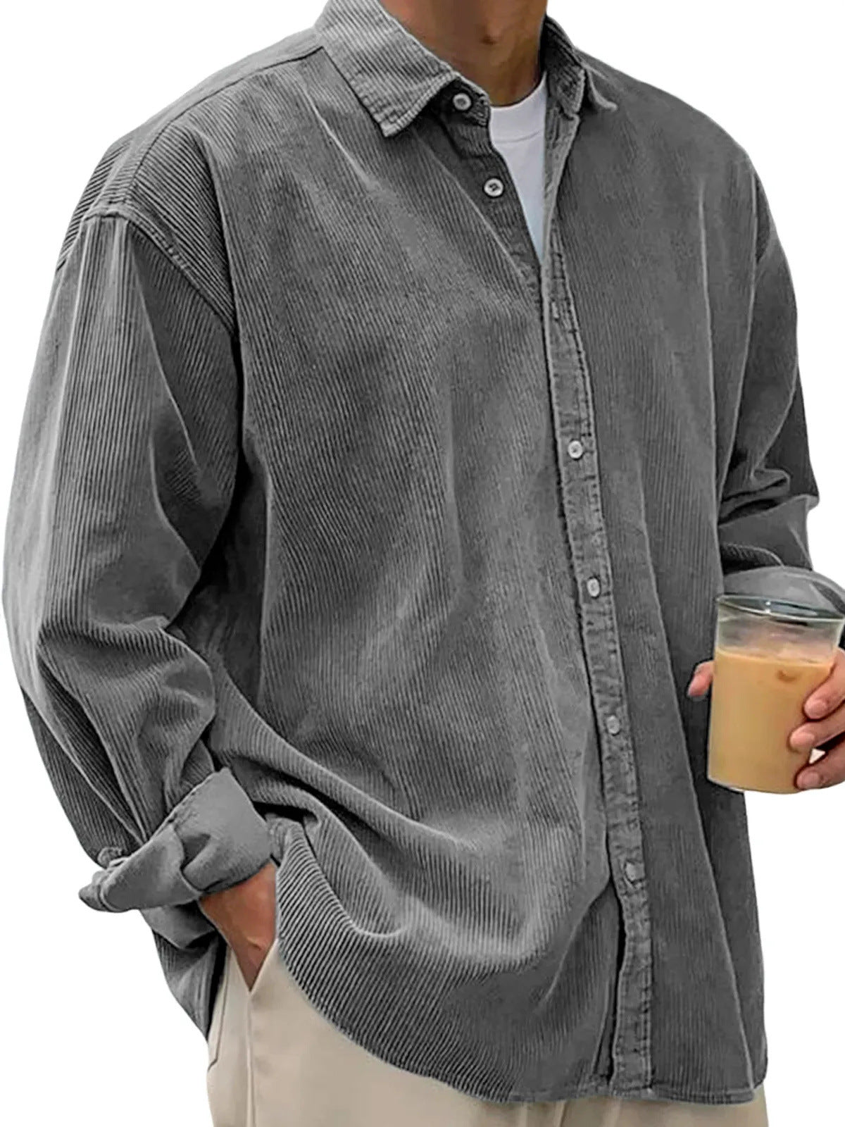 Casual Loose Men's Autumn And Winter Thick Shirt Jacket