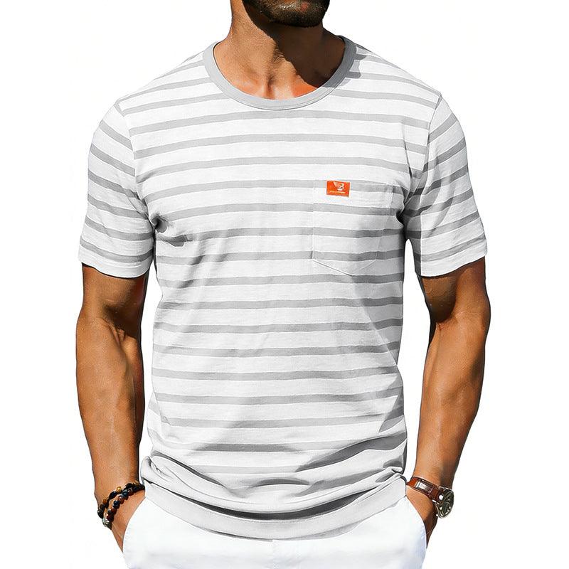 Men’s Loose-Fit Retro Crew Neck T-Shirt – Casual Short Sleeve Pullover Tee
