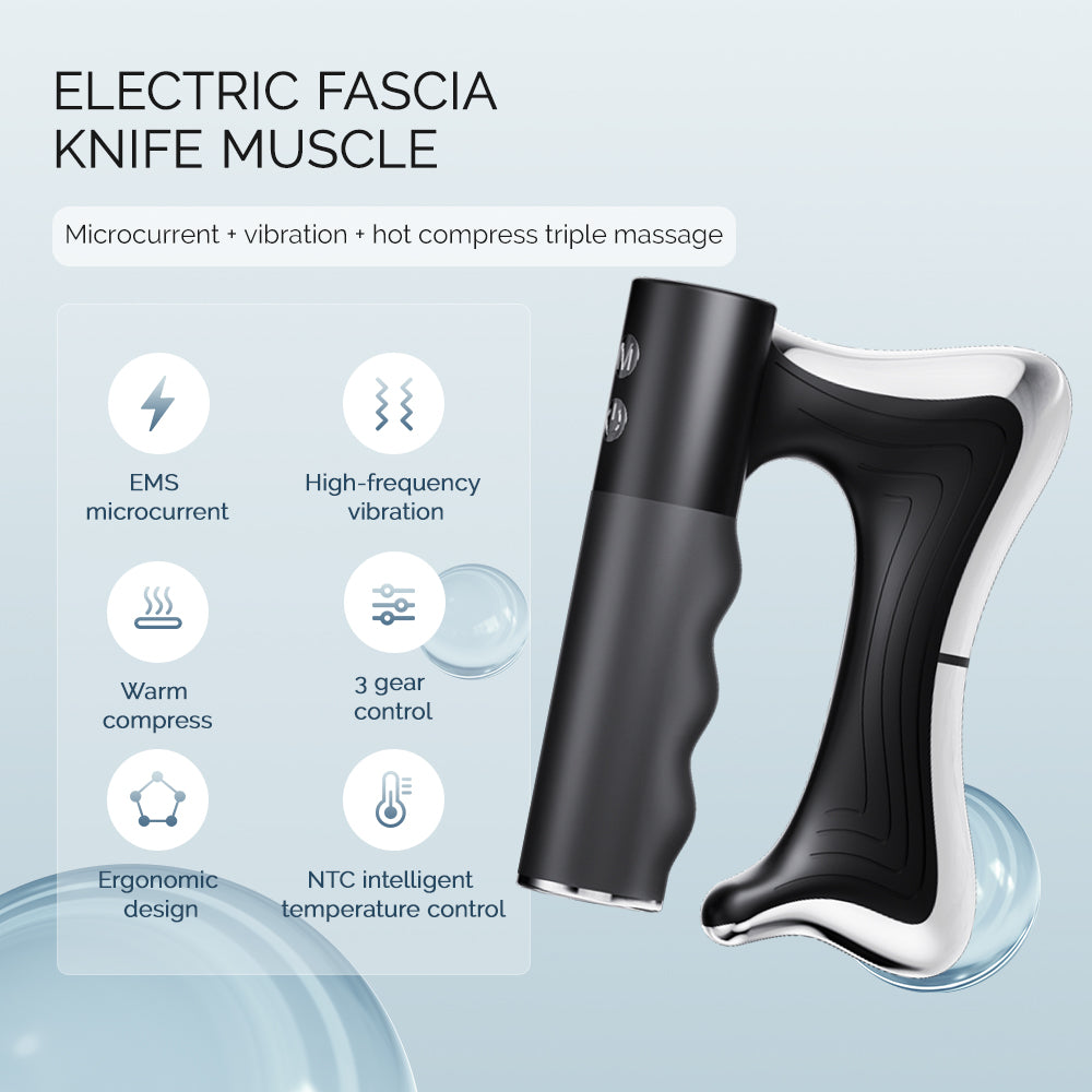 Electric Heated Fascia Knife Body Massager with Vibration & Lifting Comb