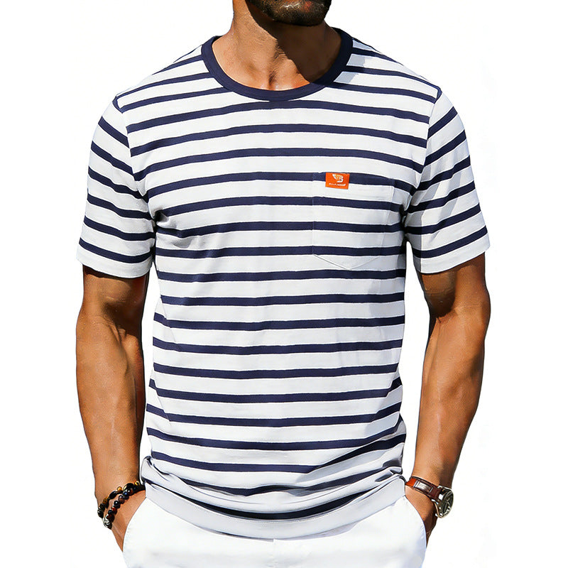 Men’s Loose-Fit Retro Crew Neck T-Shirt – Casual Short Sleeve Pullover Tee