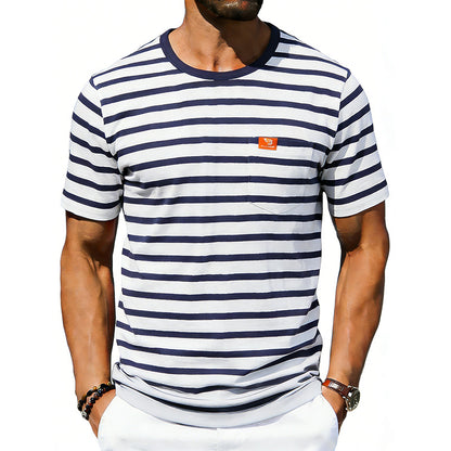 Men’s Loose-Fit Retro Crew Neck T-Shirt – Casual Short Sleeve Pullover Tee