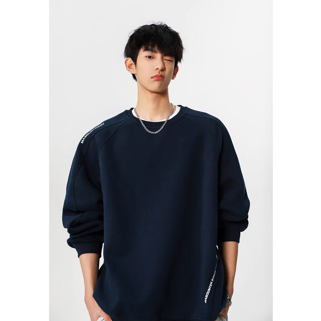 American Style Hoodie Men's Loose Round Neck Jacket