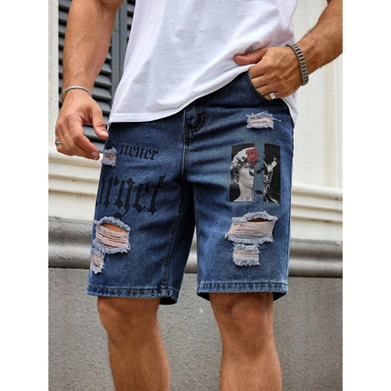 Men's Letter Printed Old Cowboy Shorts