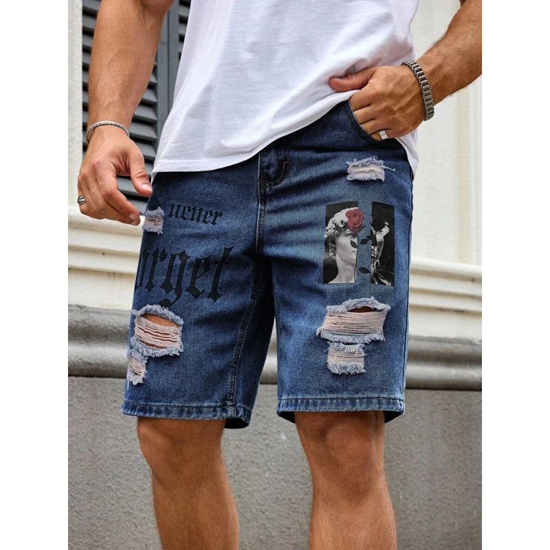 Men's Letter Printed Old Cowboy Shorts