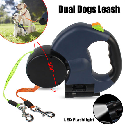 Dual Retractable Dog Leash with LED Light_1