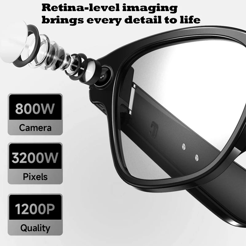 AI Smart Glasses with HD Camera & Voice Assistant