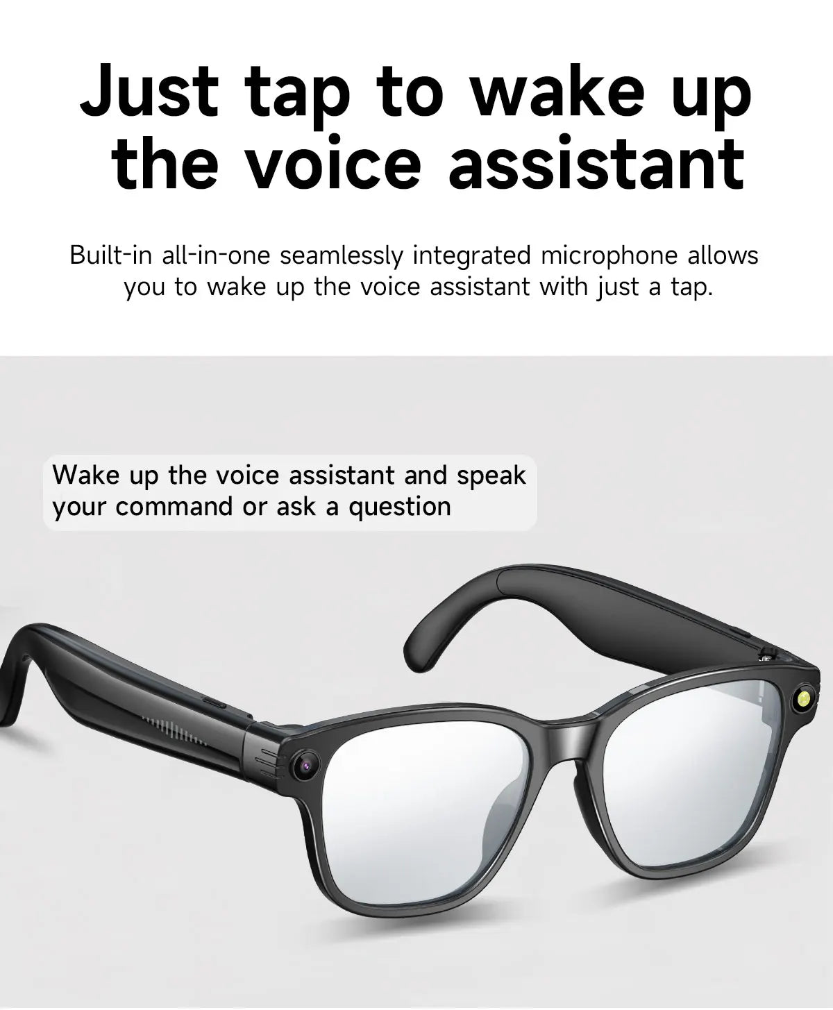 AI Smart Glasses with HD Camera & Voice Assistant