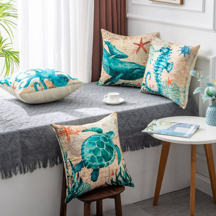 Sea Turtle Decorative Throw Pillow Cover_2